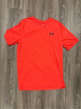 Under Armour Men's Bright Orange V-Neck Performance Tee